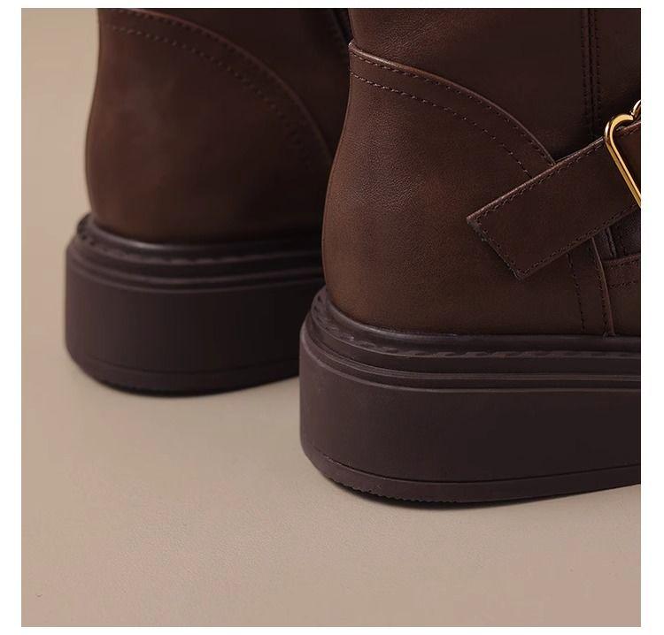 2025 Wasteland British Style Women's Over-the-Knee Riding Boots, Round-Toe, Chunky Mid-Heel, Slimming, Versatile for Autumn/Winter