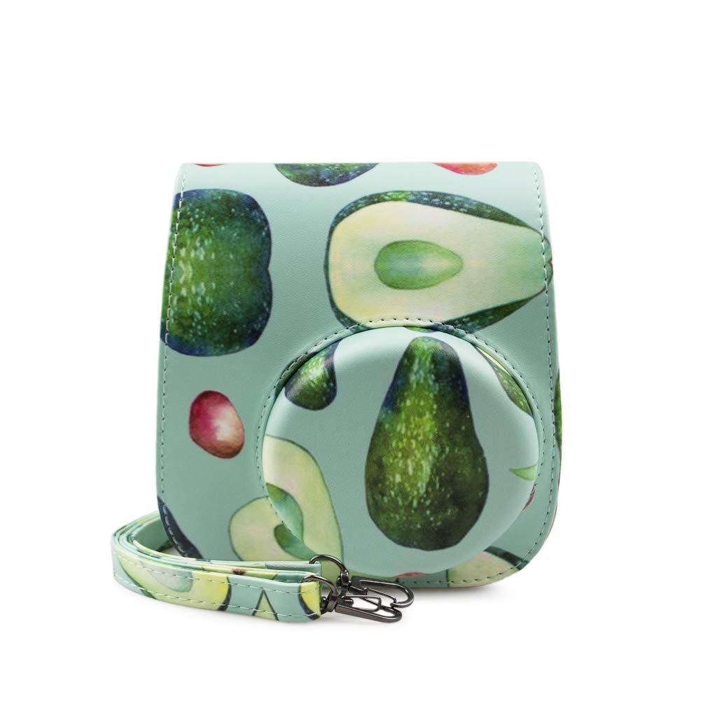 Kinokoo Instax Fujifilm Instax Mini11 Case Instax Mini11 Camera Case Instax Protective Case with Shoulder Strap Case, (avocado Pattern)