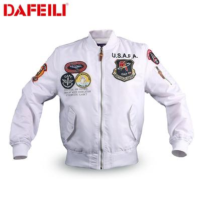 Giacca da Volo da Uomo Stile MA-1 Giubbotto Bomber Casual con Toppa Ricamata Leggero Antivento Esterno in Nylon Autunno