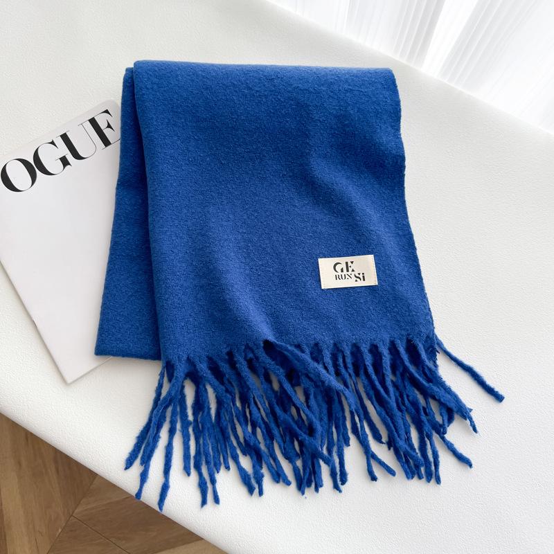 

М який восковий суцільний шарф із імітацією кашеміру. Жіноча зимова висока мода, високоякісна потовщена тепла шаль Above 175cm