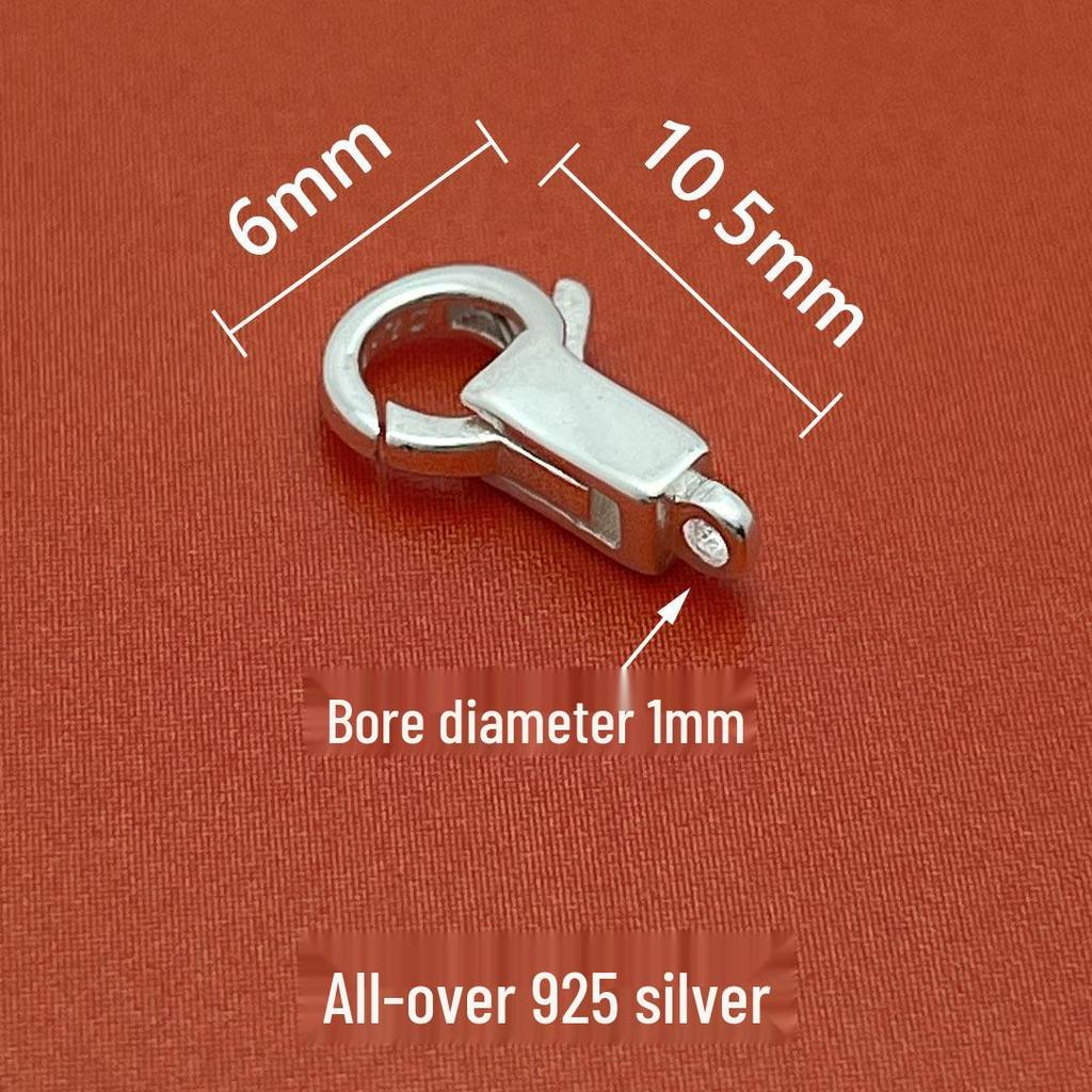 S925 Sterling Silver Square Buckle & Lobster Clasp Connector Necklace/Bracelet Joint