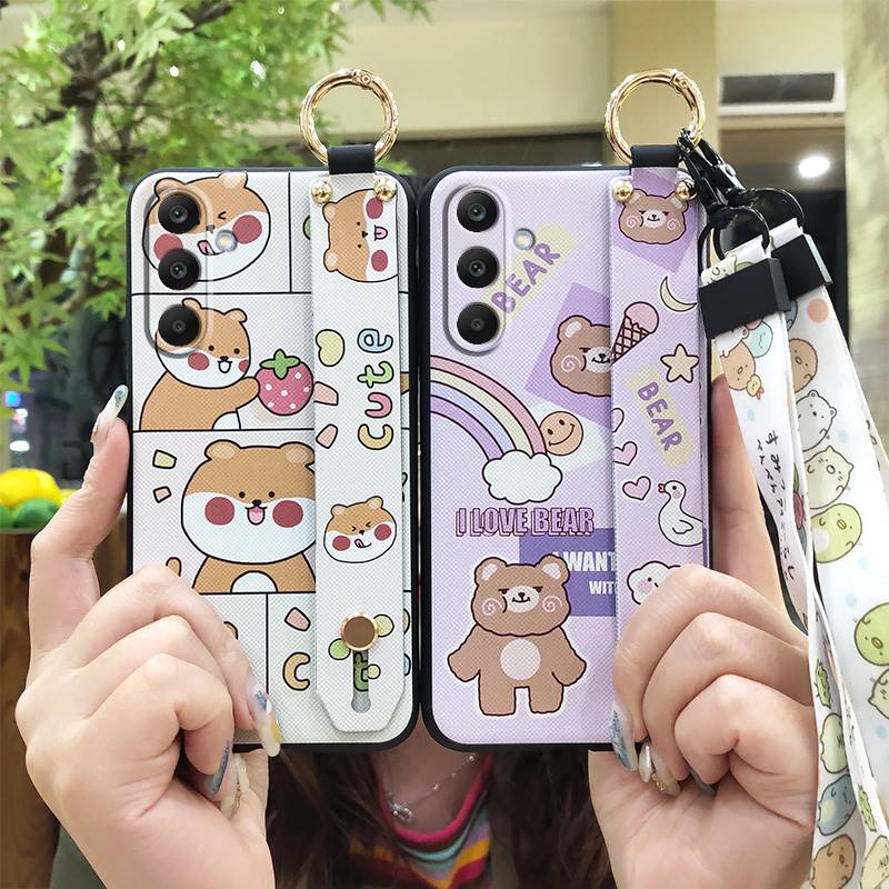Wristband Cartoon Phone Case For Samsung Galaxy A16 5G/SM-166P/E Dirt-resistant Anti-knock Fashion Design Back Cover
