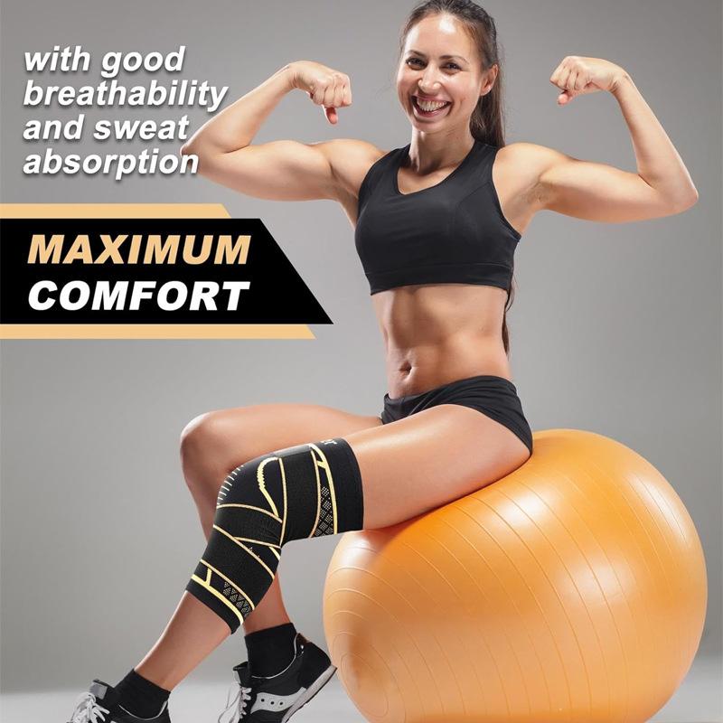 Copper Ion Sports Knee Pads Straps Pressurized Basketball Cushioning Protective Gear Cycling Mountaineering Breathable Knee Pads