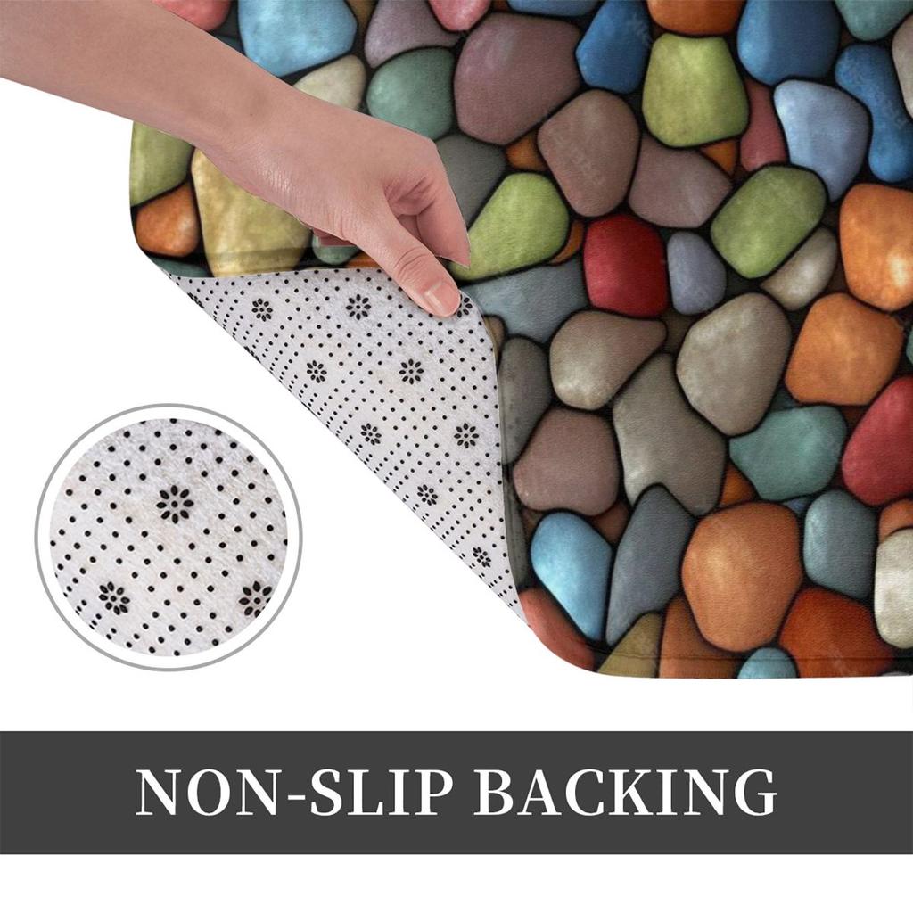 Vibrant Pebble Design Non-slip Doormat Floor Mat Durable Carpet Rug for Kitchen Entrance Home Balcony Footpad Mats