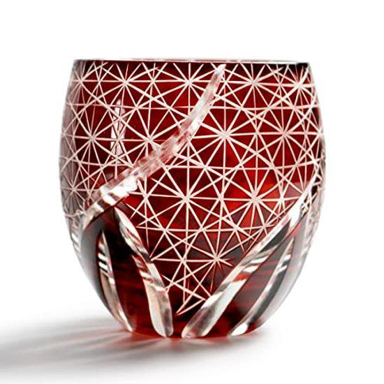 

(Gleem Market) Glass faceted work with wooden box Part number GMS02174 (red)