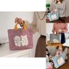 Fresh Sweet Style Embroidered Canvas Tote Bag Soft Lightweight Handheld Design