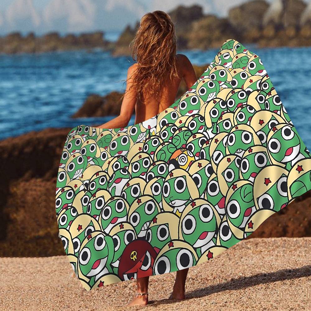 Cartoon Funny Keroro Gunsou Big Microfiber Beach Towels Quick Dry Towel Sand Beach Towels Pool Towel For Travel Swim Pool Yoga