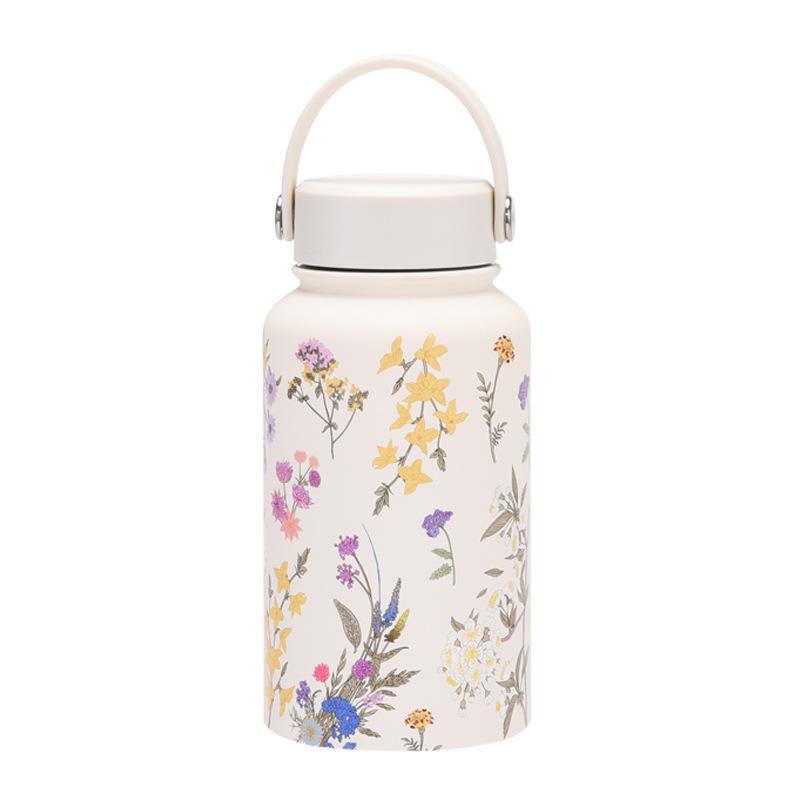 650Ml Thermos Cup Wide Mouth Portable Vacuum Children'S Student Sports Kettle Outdoor Printing Water Cup