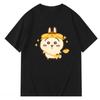 Chiikawa Cosplay Sanrio Hello Kitty Pudding Dog Cotton T-shirt ChiIKawa Collaboration Short-sleeved Couple Tops