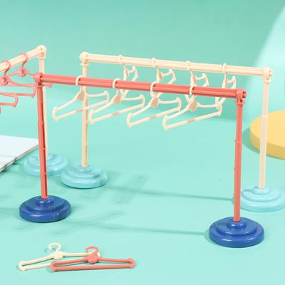 Dollhouse Clothes Drying Laundry Rack 1/6 1/8 1/12 Dolls Dress Hangers Organizer
