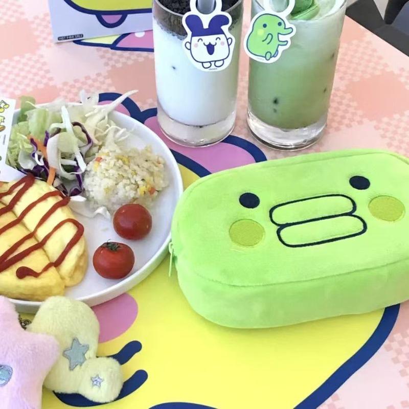 Plush Pencil Case Tamago Tchi Makeup Bag Large Capacity Portable Mame Tchi Plush Animal Stationery Storage Pouch Case Girl Gift