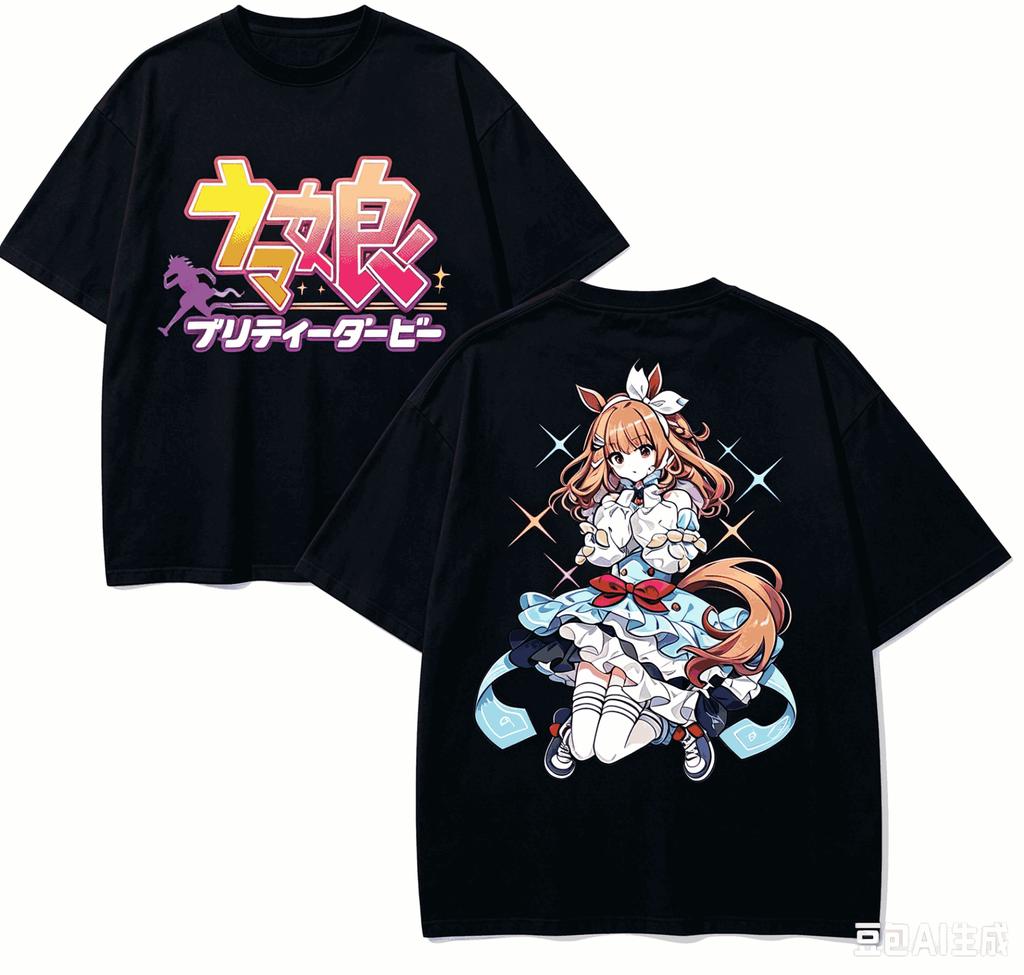 Pretty Derby Anime Lover T-shirt Harajuku Cotton New Model High Street Retro Unisex Oversized h