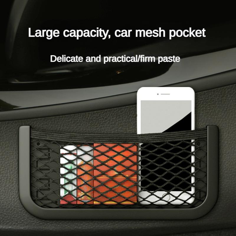 

Автомобільна сітка-кишеня Сумки для покупок Сумка-підвіс для телефону Автомобільний органайзер Зберігання Автомобільний ящик для зберігання мобільного телефону Сумка Автомобільна клейка сітка-кошик для кишень 15*8cm чорний
