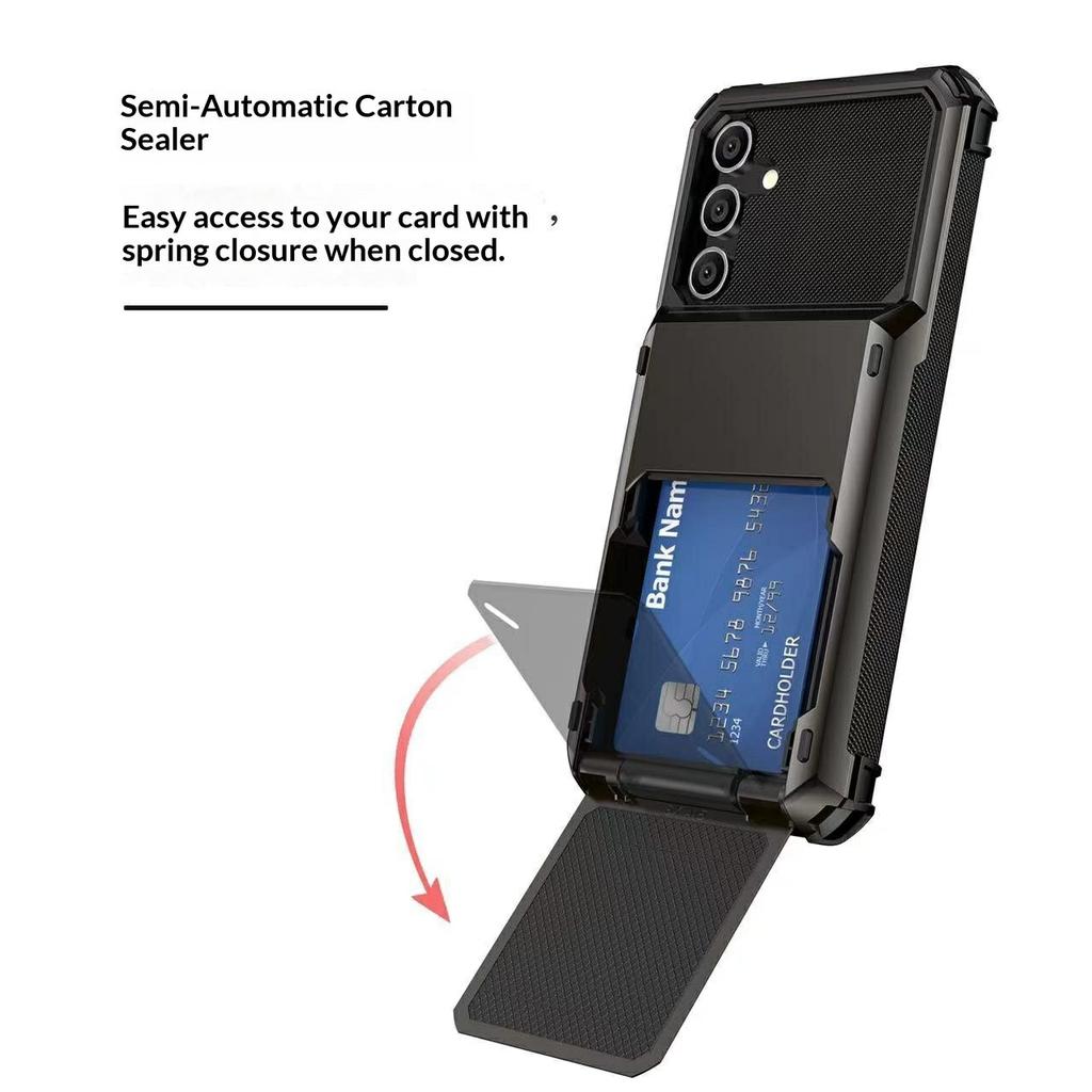 For Samsung Galaxy S26+ Case PC + TPU Dual Layer Back Phone Cover with Card Holder