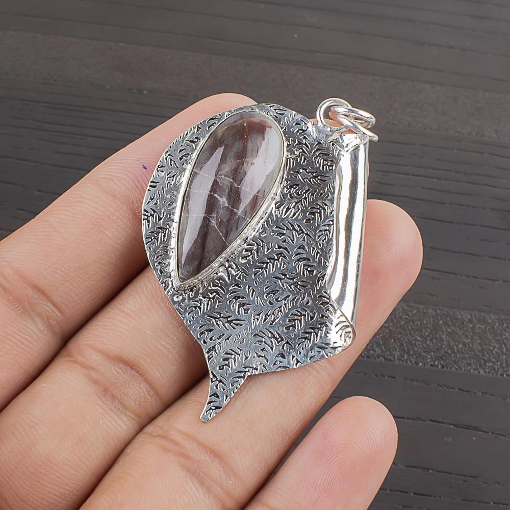 

Natural Brown Jasper Gemstone 925 Sterling Silver Jewelry Designer Pendant 2.09 AJP-2372