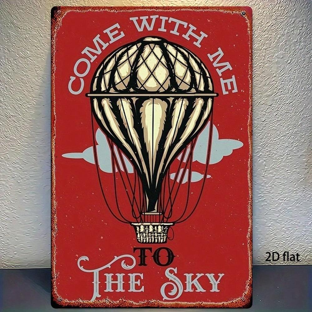 

Vintage Hot Air Balloon Metal Tin Sign Retro Wall Decor Home Bar Office 20x30