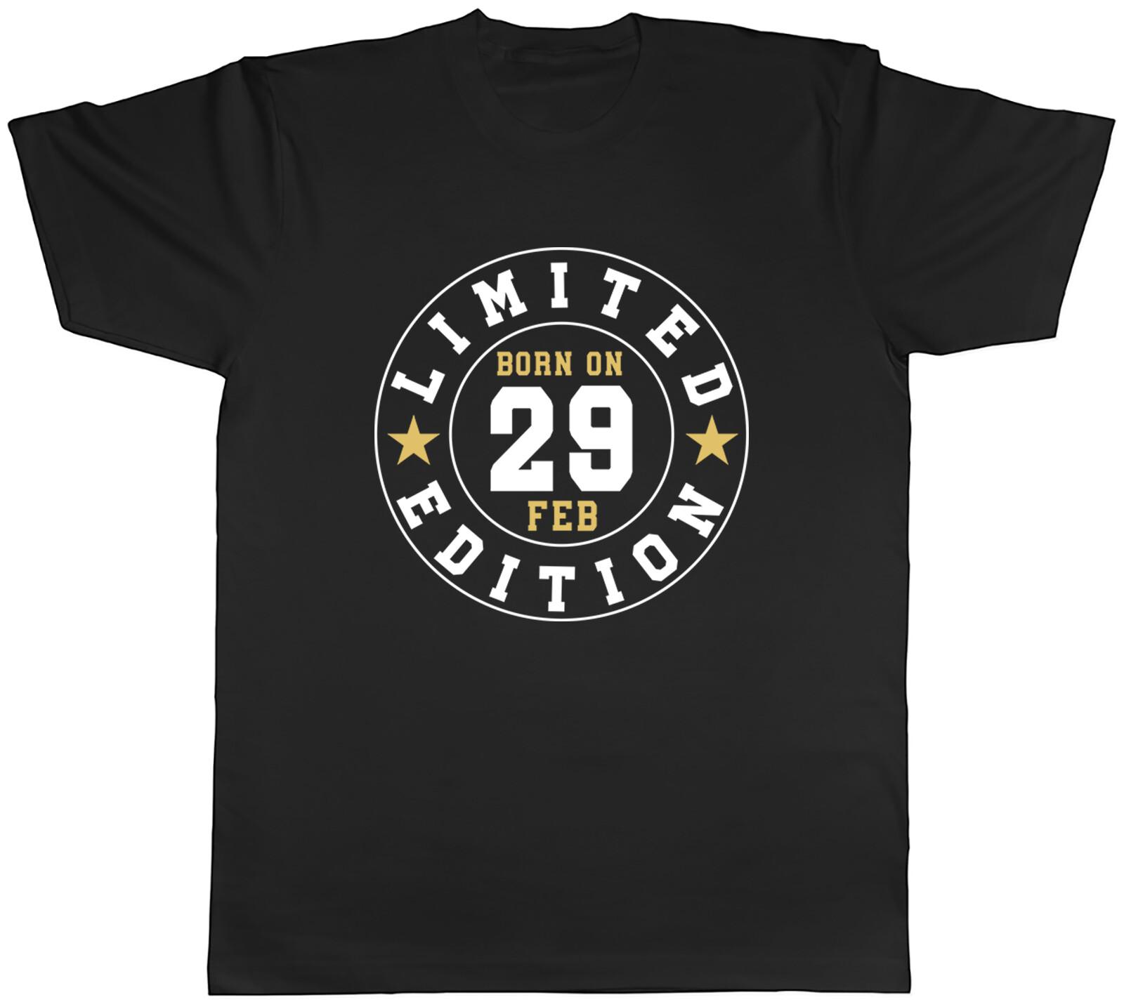 Limited Edition Mens T-Shirt Leap Year Born on 29 Feb Tee Gift S