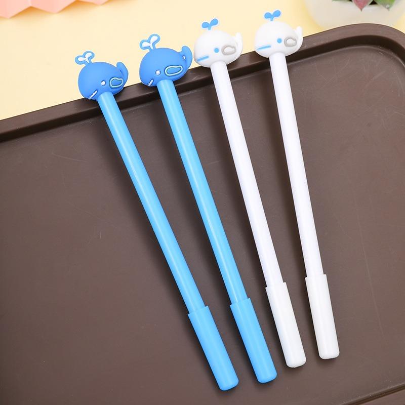4 Pcs Cute Cartoon Water Whale Modeling Neutral Pen Creative Student Office Water Pen Black Signature Pen Stationery