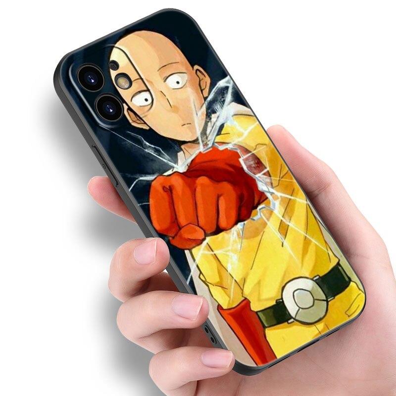 

Аніме Чохол для телефону One Punch Man для Apple iPhone 14 13 12 Mini 11 Pro Max 7 8 XR X XS 7 8 Plus SE 2020 2022 Чорна кришка iPhone SE 2022