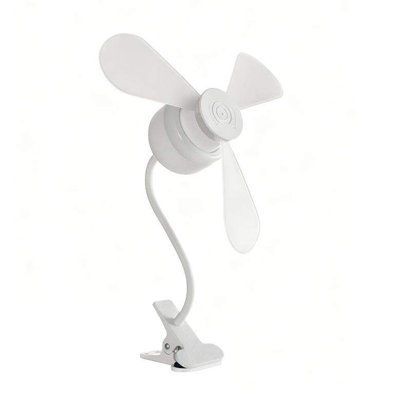 Universal Clip-On Desk Fan with LED Light, Wide Voltage, Multiple Plug Options, 1.2m Cable