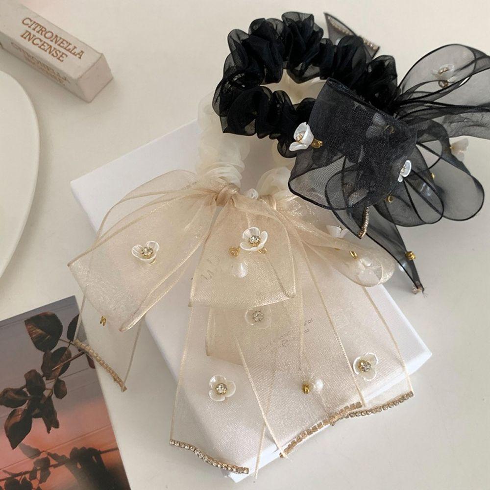 

Ribbon Bow Party Flowers Mesh Scrunchies Korean Style Hair Rope Women Hair Ties Elastic Hair Bands