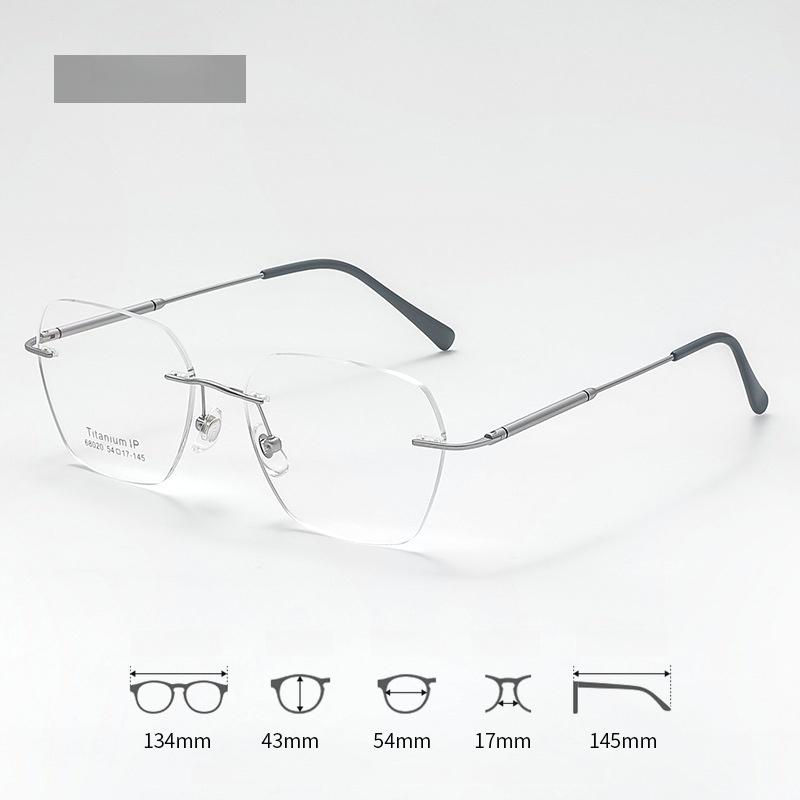 Xbora Fashion Rimless Custom Prescription Glasses Progressive Myopia Reading Anti-blue light Eyewear For Women and Men 68020