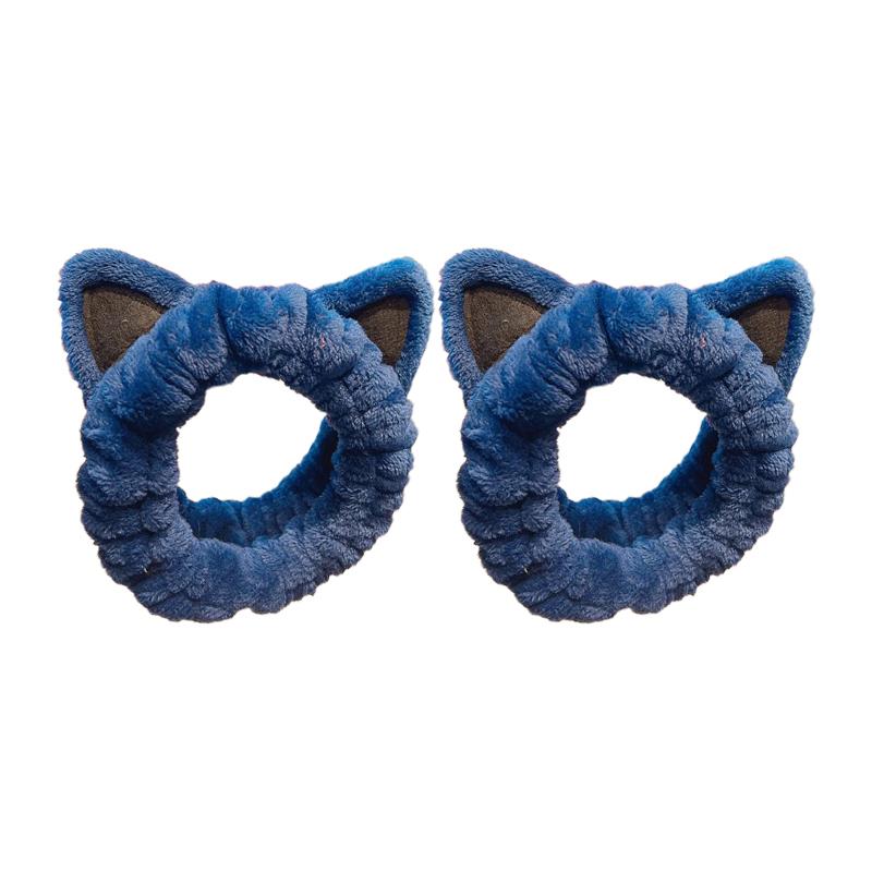 Cute Cartoon Cat Ears Face Wash Headband for Women with High Elasticity Hairband Accessories