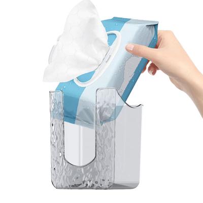 Napkins Storage Box Wall-Mounted Tissue Box No Punching Wipes Container for Kitchen Bedroom Bathroom