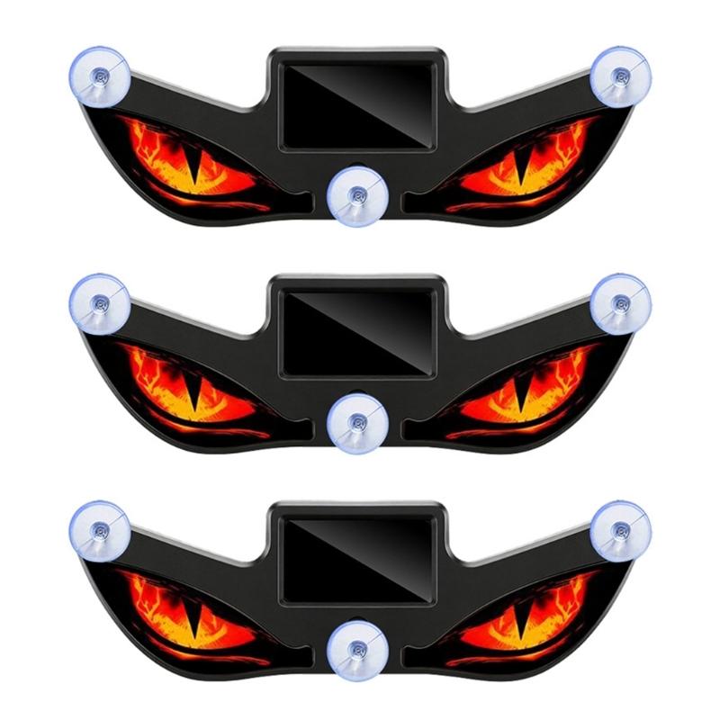 Car Window Styling Light Set Dynamic Flashing, Solar Rechargeable USB Powered LED Accent Lights with 3 Piece Suction Cup Design