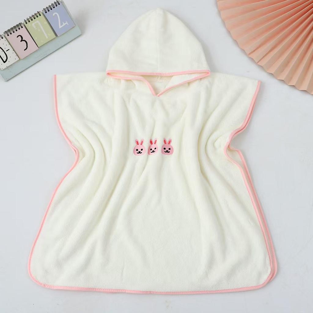 Children's Bath Towel Cape with Hat Baby Coral Fleece Absorbent Quick-drying Bathrobe Vacation Men's and Women's Beach Towels