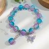 Elegant Year of the Horse Butterfly Flower Bracelet - 10mm Beaded High-End Jewelry Gift