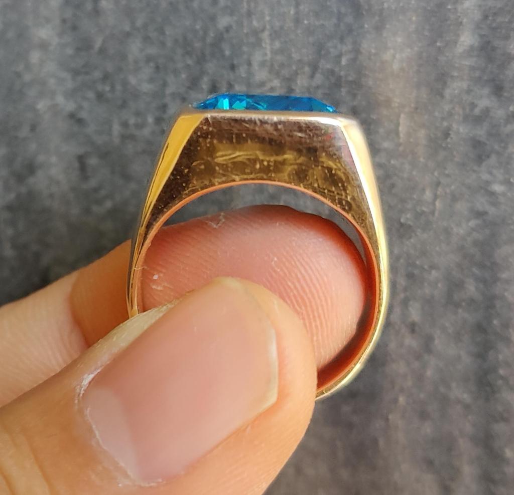Mens Ring, London Blue Topaz Ring, 925 Solid Sterling Silver Ring, Rings for Men, Blue Topaz Quartz Ring, Signet Ring