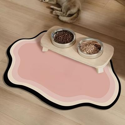 Minimalistisch gestaltete Tierfuttermatte Saugfähig Anti-Rutsch Katzen- und Hundenapfmatte Langlebige Naturkautschuk Bodenmatte Futtermatten
