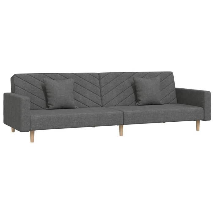 VidaXL 2-seater Sofa Bed with Two Pillows Dark Grey Fabric 375900