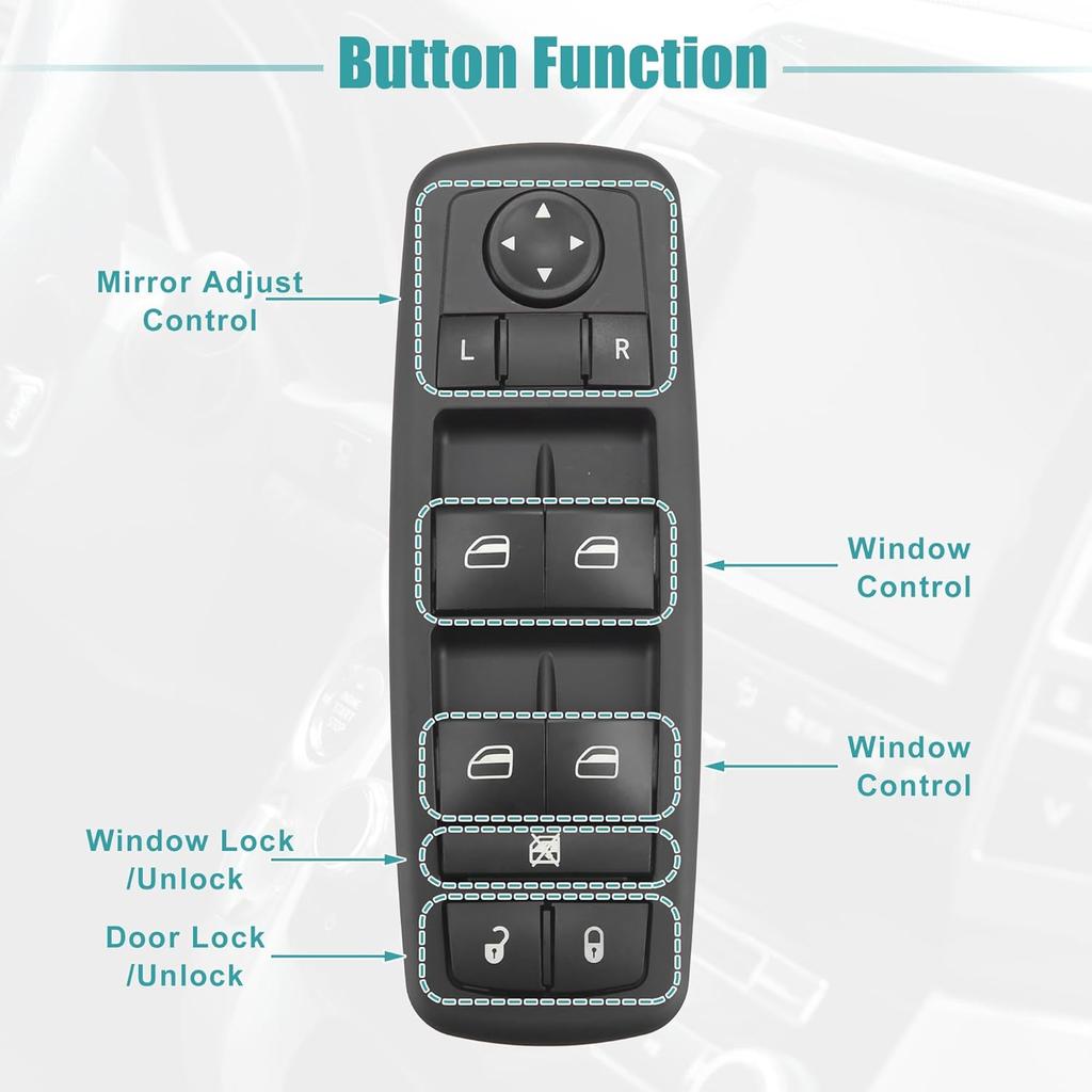 ACROPIX Front Left Driver Side Auto Master Power Window Switch Fit for Dodge Dart 2013-2016 No.68271217AA/56046568AC - Pack of 1 Black