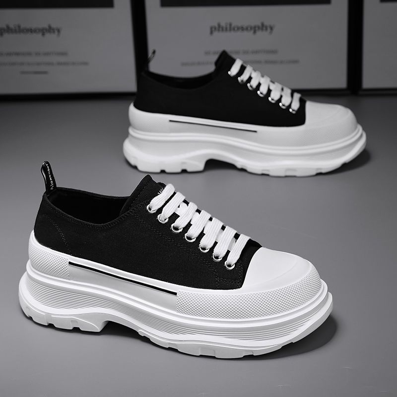 

Men s Canvas Summer Breathable Platform Increased Muffin Sneakers Autumn Cloth Casual Dad Trendy Shoes 39 чорний