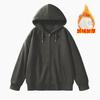 Women's Hood Collar Long Sleeve Zip Up Hoodie Loose Fit Minimalist Sweatshirt Jacket
