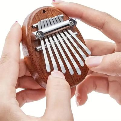 8klíčová Mini dřevěná Kalimba Vysoká kvalita Nádherný prstový palcový klavír Marimba Hudební Dobré příslušenství Přívěsek Dárek