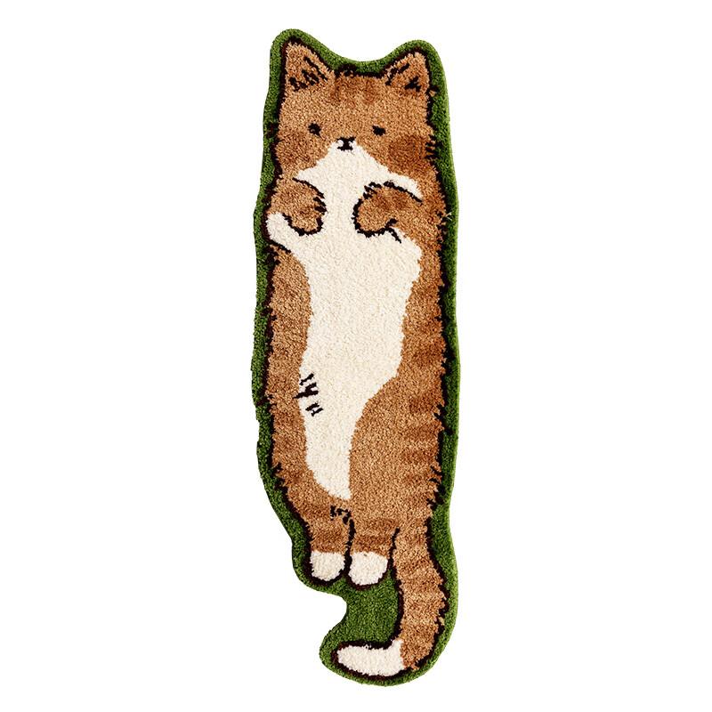 Shandian Cute Instagram-Style Cat-Shaped Plush Bedroom Carpet, Living Room Rug, Children's Blanket, Non-Slip Bedside Rug for Room