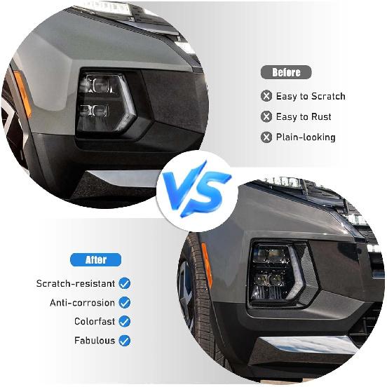 Front Fog Light Frame Cover Trim for Santa Cruz 2022 2023 2024 Accessories, ABS Car Fog Light Lamp Guard Cover Decor 2Pcs, Carbon Fiber Pattern