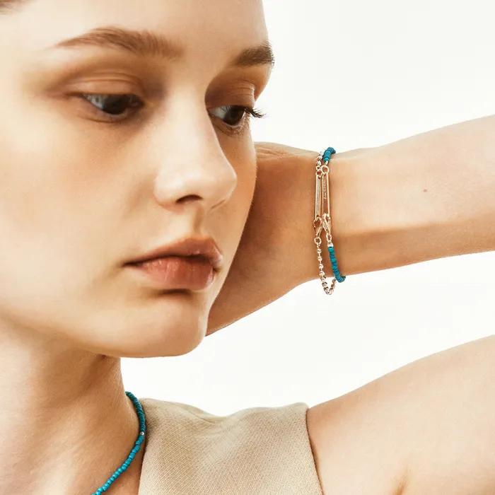 Silver 925 Point Ball Turquoise Bracelet #LSB20