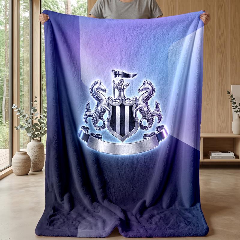 Coperta in Flanella con Stampa del Newcastle United Football, Coperta Morbida Calda Leggera per Divano Letto Campeggio