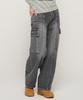 CARGOBROS FOR WOMAN Work Washed Denim Cargo Pants (Dark Denim)