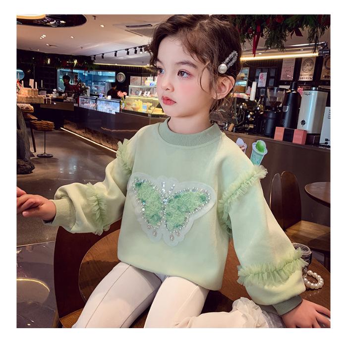 Girls Long Sleeve T Shirt Sweet Cute Round Neck Base Layer for Spring