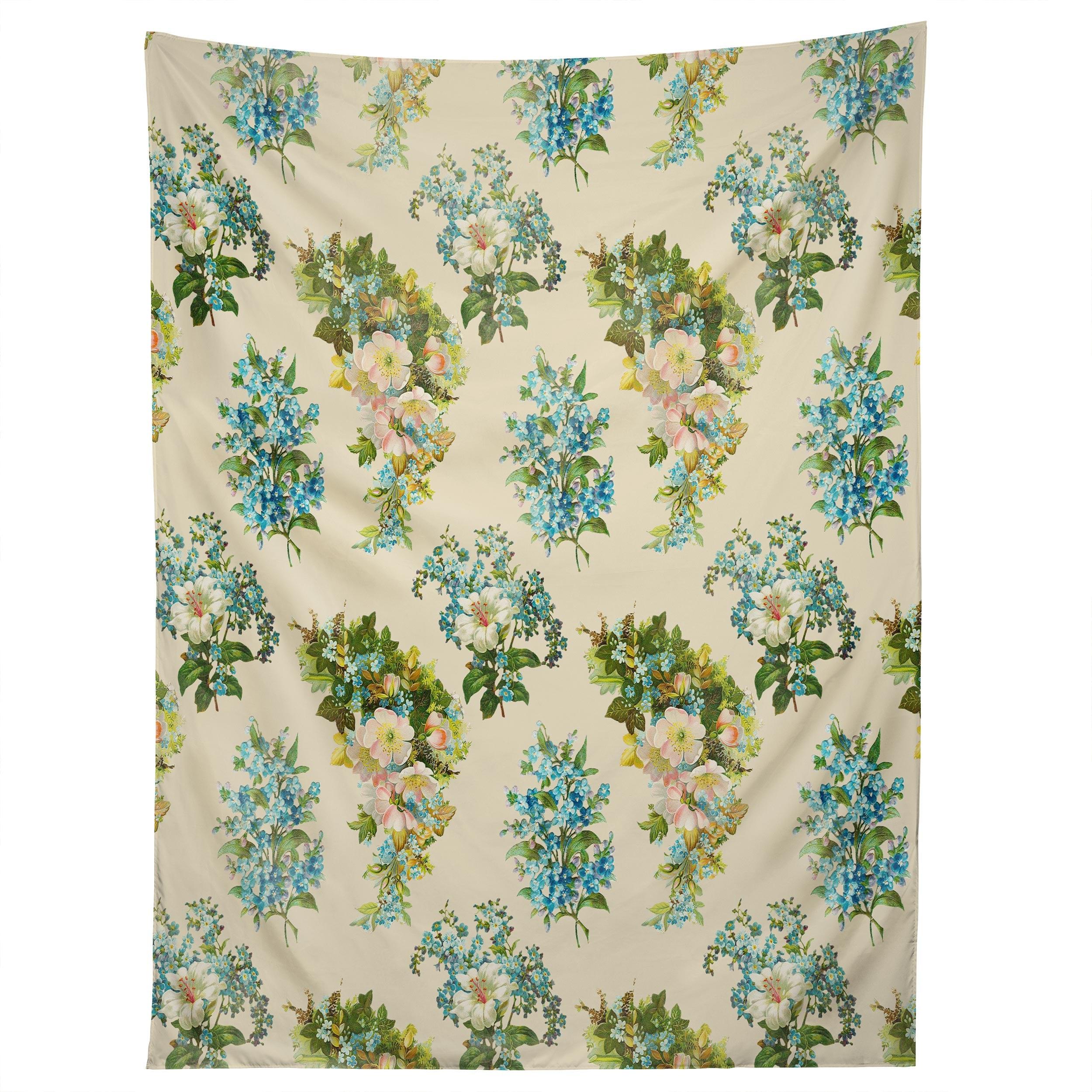 SPRING BLUE FLORAL tapestry 75x100