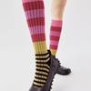 Damen Kniestrümpfe, Modische Gestreifte Strümpfe Cosplay Oberschenkelhohe Strümpfe Schlauchsocken Gestreifte Lange Stiefelsocken