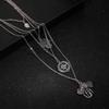 Fashion Boho Punk Retro Alloy Palm Sun Multilayer Necklace Leaf Elephant Pendant