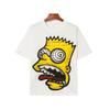 Summer Men's and Women's Bart Simpson Swirl Eyes Print Oversized T-Shirt Streetwear Cartoon Cotton Short Sleeve Tee