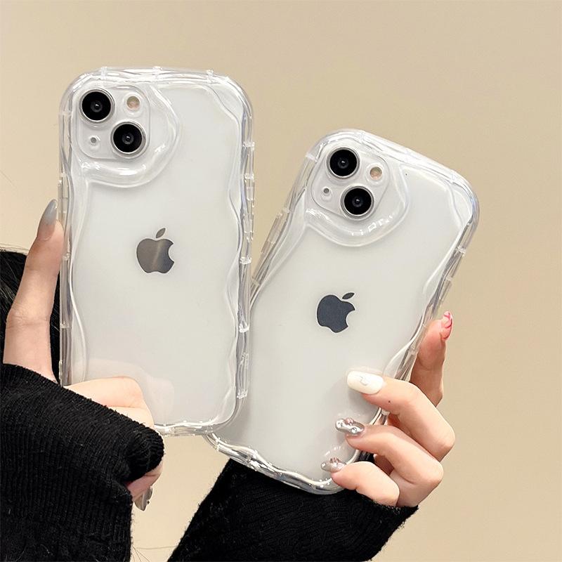 For Apple 17Promax Transparent Simple Mobile Phone Case All-inclusive Anti-fall for IPhone16 Fine Hole Silicone 13 Thickened
