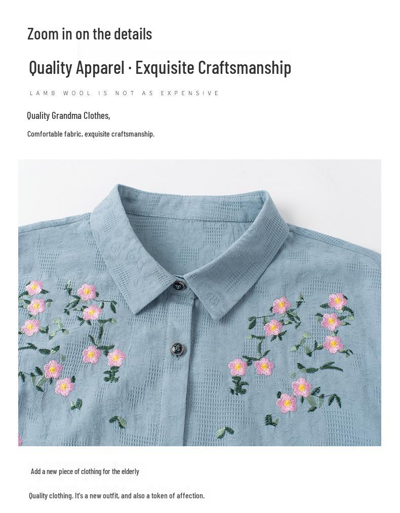 2026 Stylish Autumn Lapel Shirt for Middle-aged & Elderly Women - Fashionable Printed Top